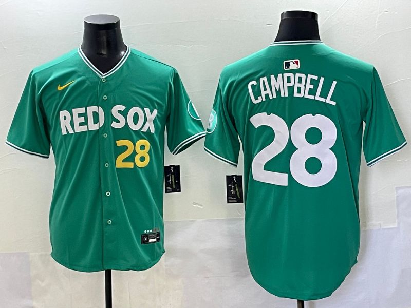 Men 2025 Boston Red Sox #28 Campbell Dark Green Joint Name Nike MLB Jersey style 5
